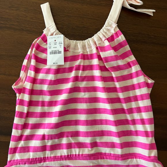 Crewcuts Pink & White Striped Dress Sz 10 - Picture 3 of 5